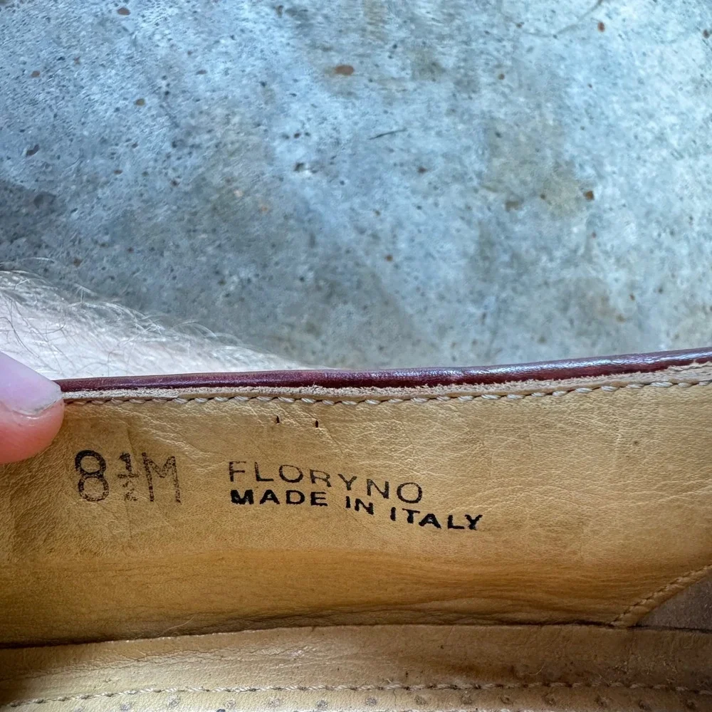 Vintage 90s Bally Floryno Croc Embossed Leather Loafers Brown 8.5